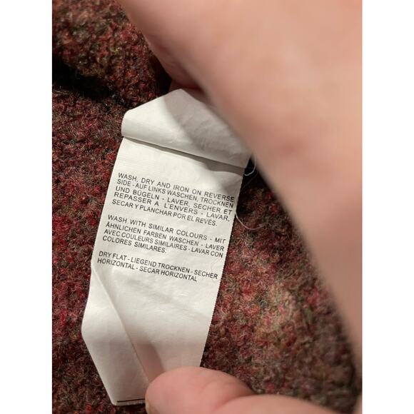 Yest Women's Size S Mirage Wool Blend Long Soft Cardigan Gray Maroon - Picture 8 of 9